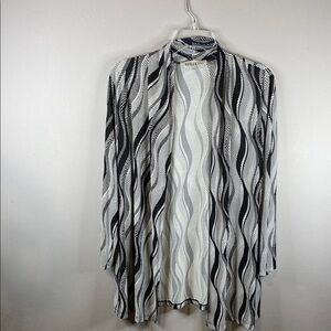 Kasper Monochrome Geometric Cardigan